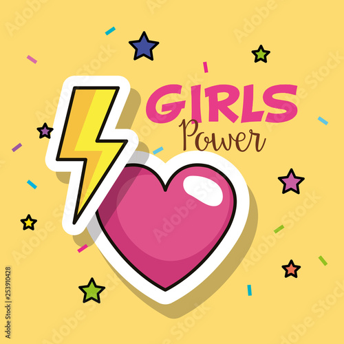 power girl card with heart