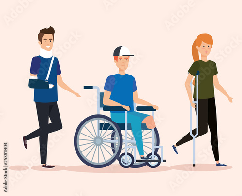 disabled people with physical injury therapy