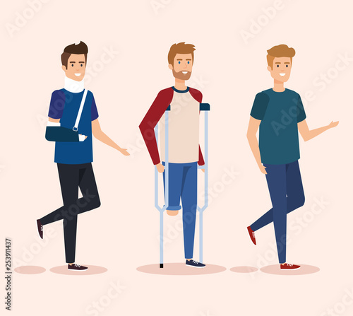 disabled men with physical injury therapy