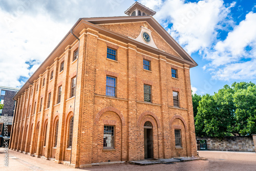 Canvas Print View of Hyde park barracks main building a sandstock bricks heritage building in