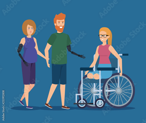 people with physical injury and prosthesis rehabilitation
