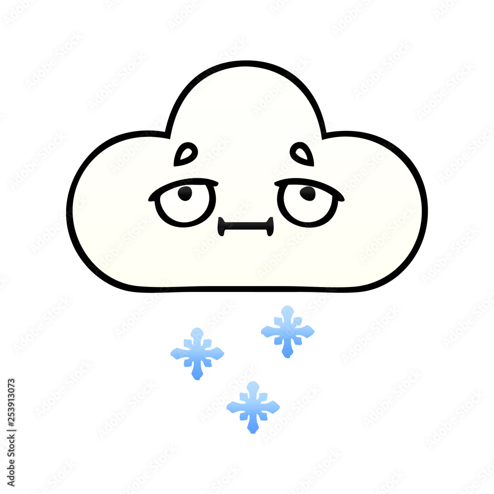 gradient shaded cartoon snow cloud gradient shaded cartoon snow cloud
