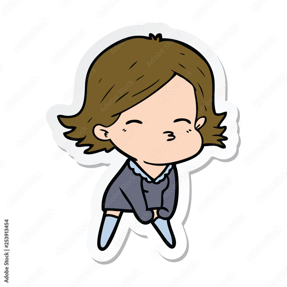 sticker of a cartoon woman sticker of a cartoon woman