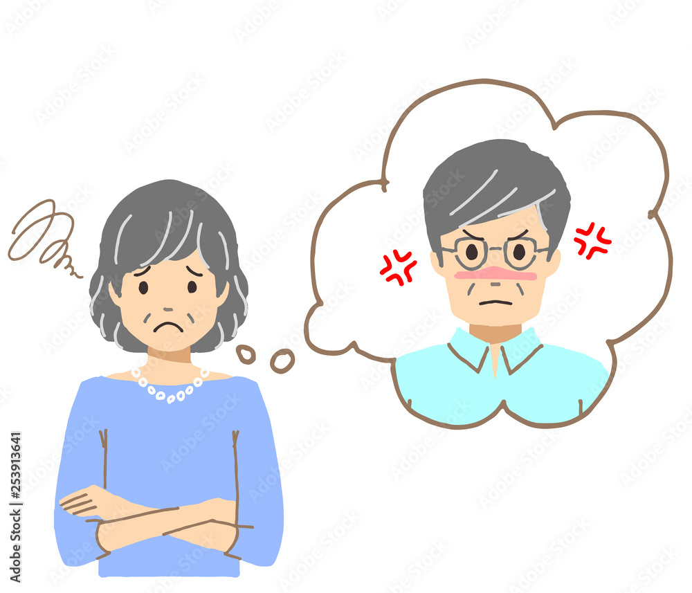 喧嘩に悩むシニア女性 喧嘩に悩むシニア女性