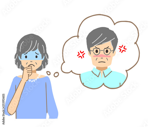 喧嘩に悩むシニア女性