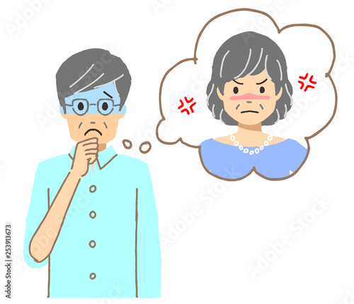 喧嘩に悩むシニア男性