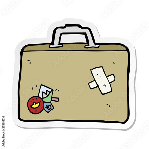 sticker of a cartoon luggage