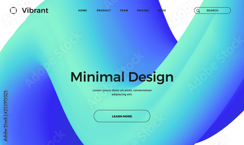 Trendy abstract design template with 3d flow shapes. Dynamic gradient composition. Applicable for landing pages, covers, brochures, flyers, presentations, banners. Vector illustration. Eps10