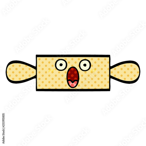comic book style cartoon rolling pin