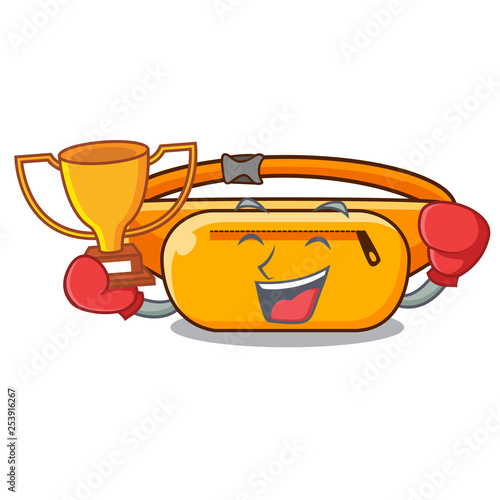 Boxing winner waist bag isolated in the cartoon