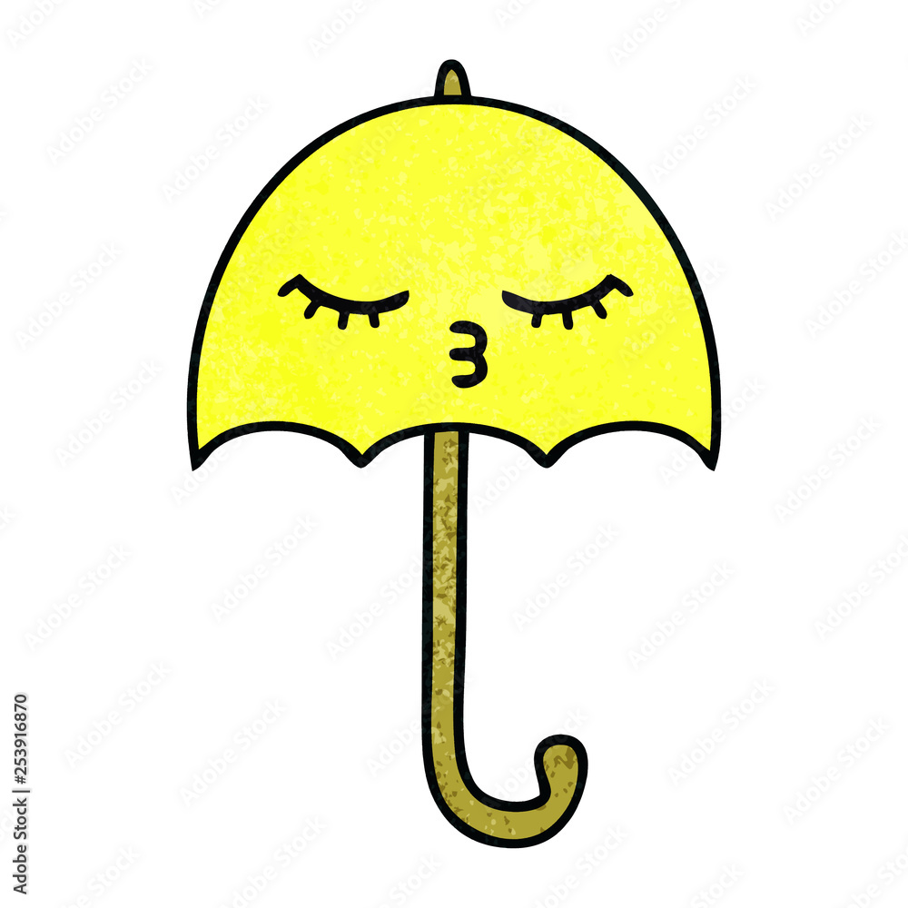 retro grunge texture cartoon umbrella retro grunge texture cartoon umbrella