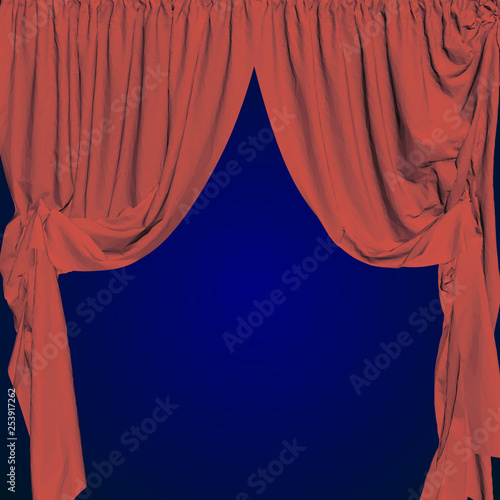Background with decorative polygonal curtains. 3D. Vector illustration