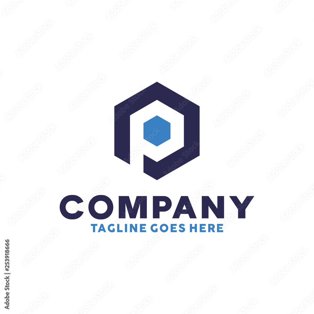Letter P Hexagon/ Cube Technology For Company Logo Design Inspiration Letter P Hexagon/ Cube Technology For Company Logo Design Inspiration