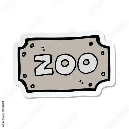 sticker of a cartoon zoo sign