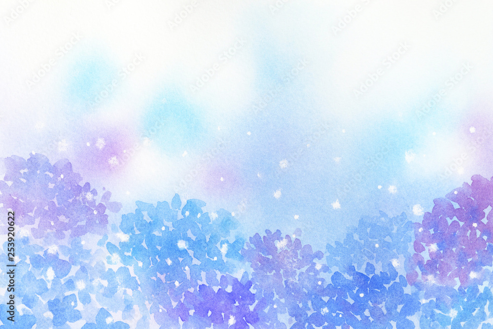 紫陽花 水彩 背景 Stock Illustration Adobe Stock