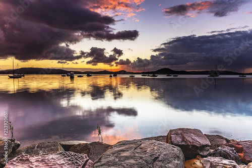 Overcast Waterscape with Hints of Colour