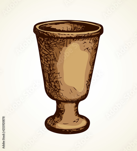 Ancient cup. Vector drawing
