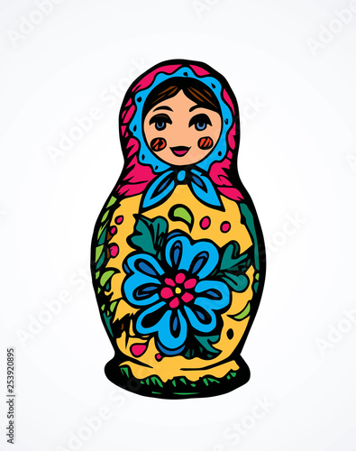 Vector drawing. Nested doll