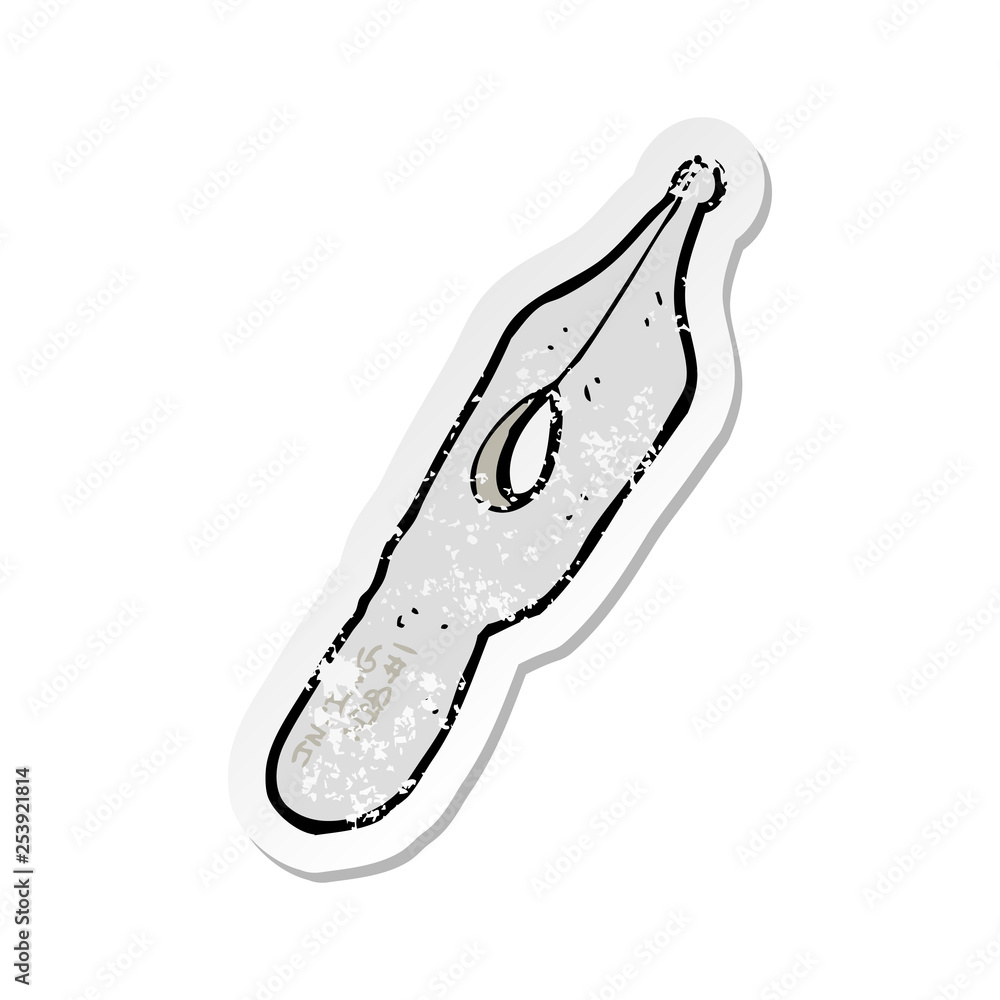 retro distressed sticker of a cartoon ink nib retro distressed sticker of a cartoon ink nib
