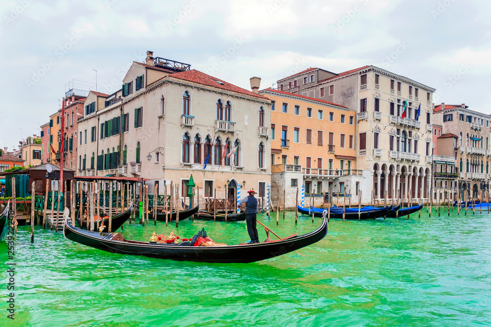 Venice, Italy. gondola on the Grand Canal in Venice