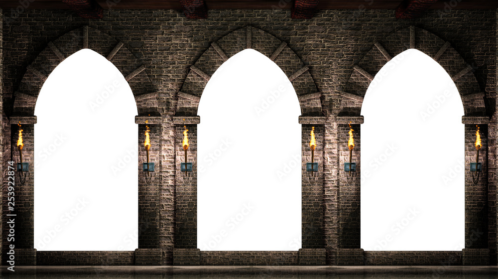 Medieval arches isolated