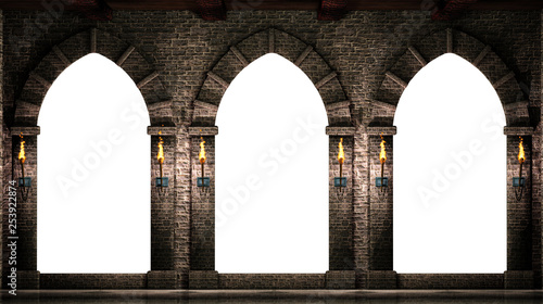 Medieval arches isolated
