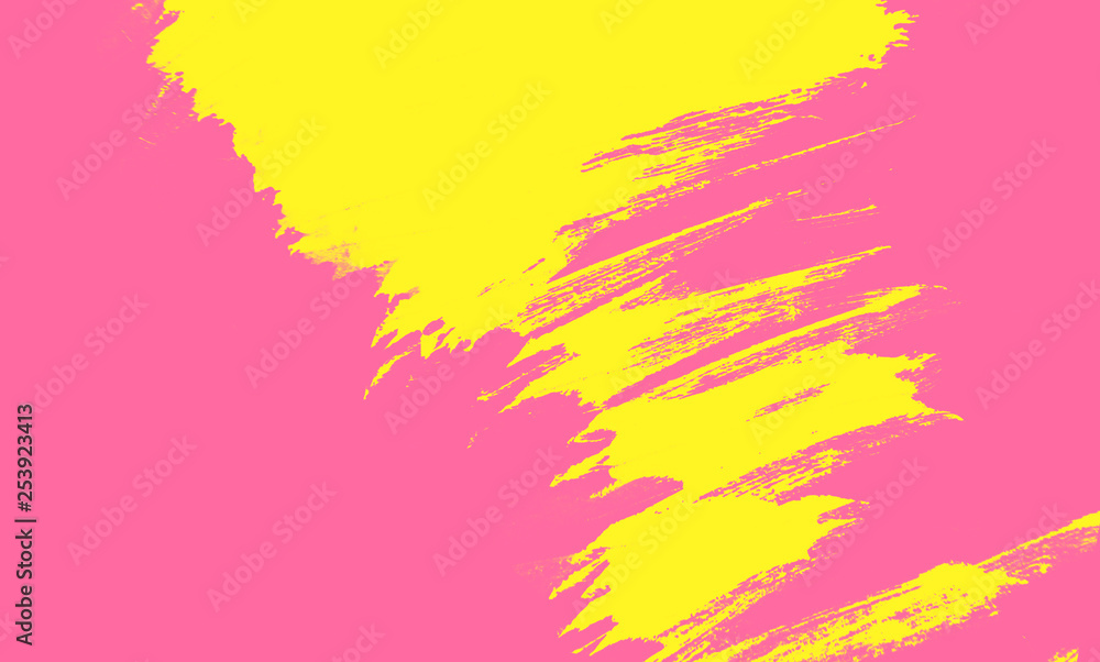 yellow and pink paint brush strokes background 