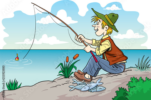 Fisherman cartoon character
