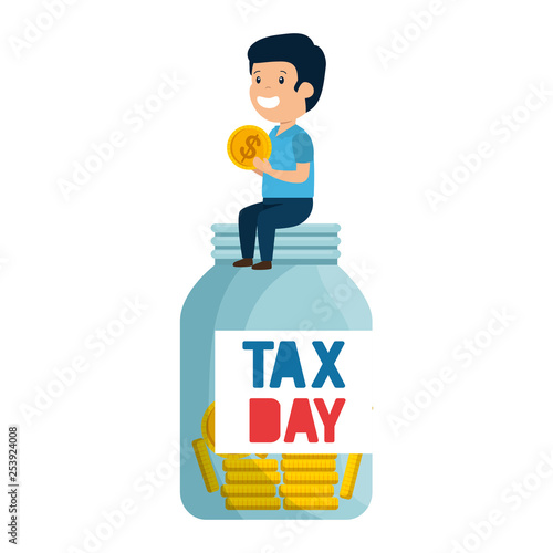 depressed man for money with tax jar