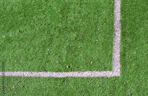 Corner line of grass sports field