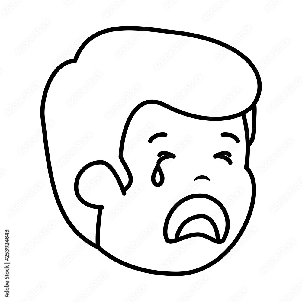 young sad man crying character young sad man crying character