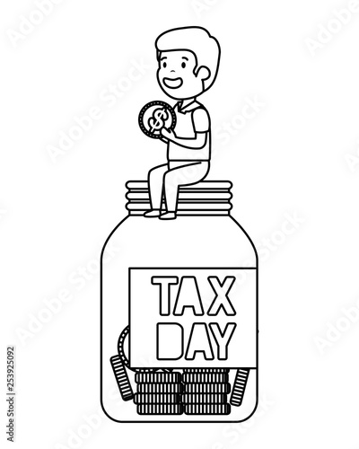 depressed man for money with tax jar