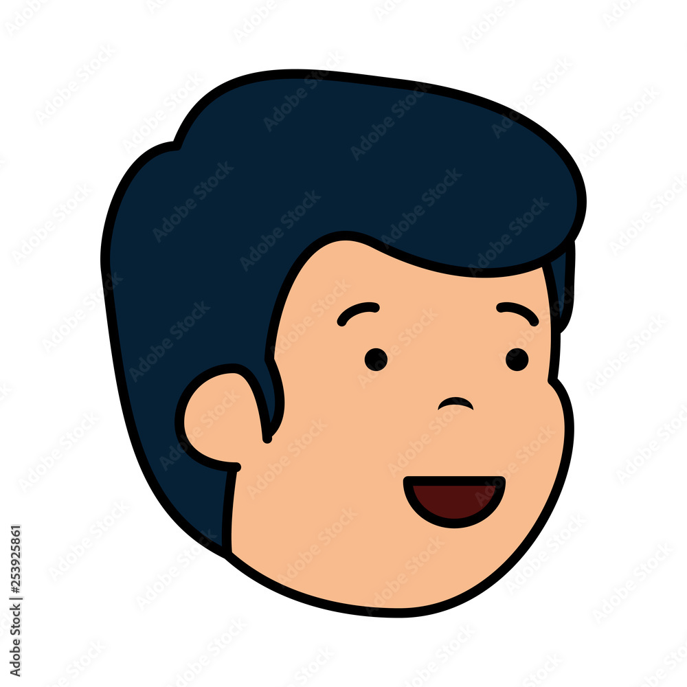 happy young man head character happy young man head character