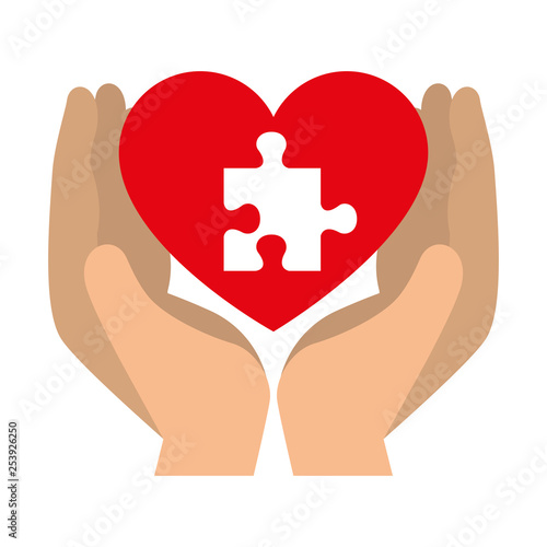 hands lifting heart with puzzle attached solution