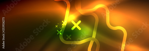 Shiny neon lights background, techno design, modern wallpaper for your project