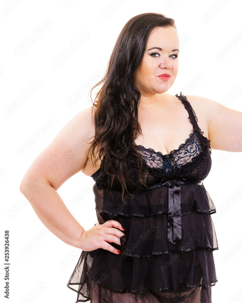 Plus size woman in lingerie tunic Plus size woman in lingerie tunic