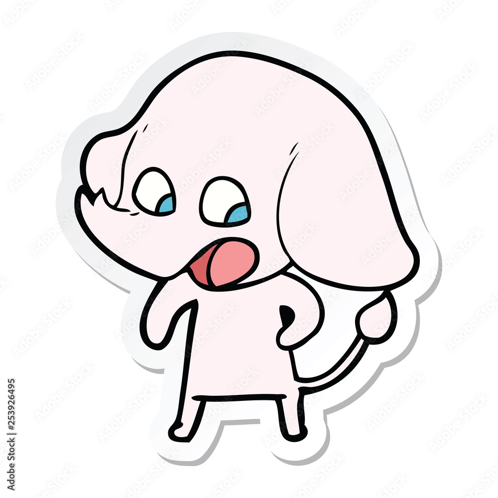 sticker of a cute cartoon elephant sticker of a cute cartoon elephant