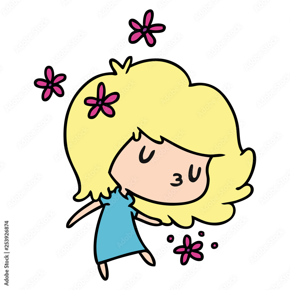 cartoon of a cute kawaii girl cartoon of a cute kawaii girl