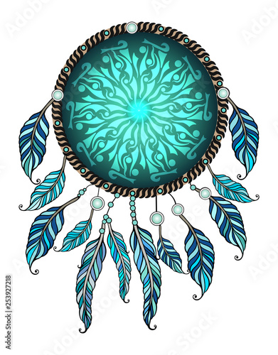 Ethnic illustration, tribal amulet. American Indians traditional symbol.