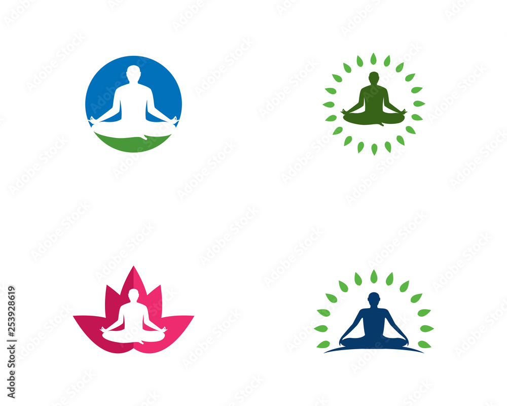 Meditation yoga logo template vector icon design Meditation yoga logo template vector icon design