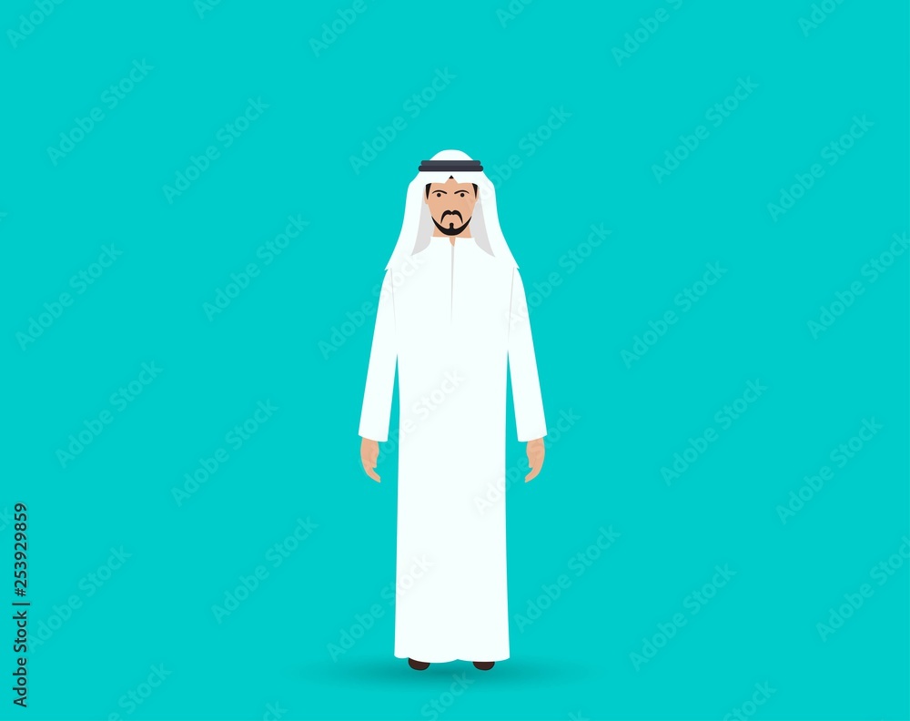 Vector illustration of Arabic man character image Vector illustration of Arabic man character image