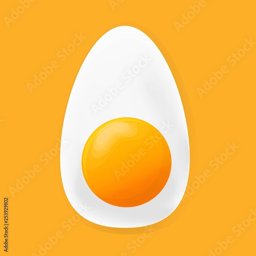 Fried egg. Fried egg flat icon. Fried egg closeup