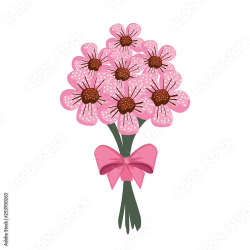 beutiful flowers bouquet with bowtie