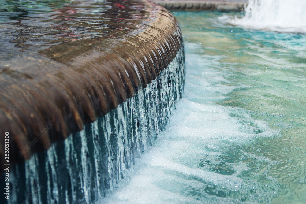 water running in the fountain