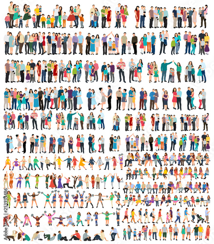 children, family, people set