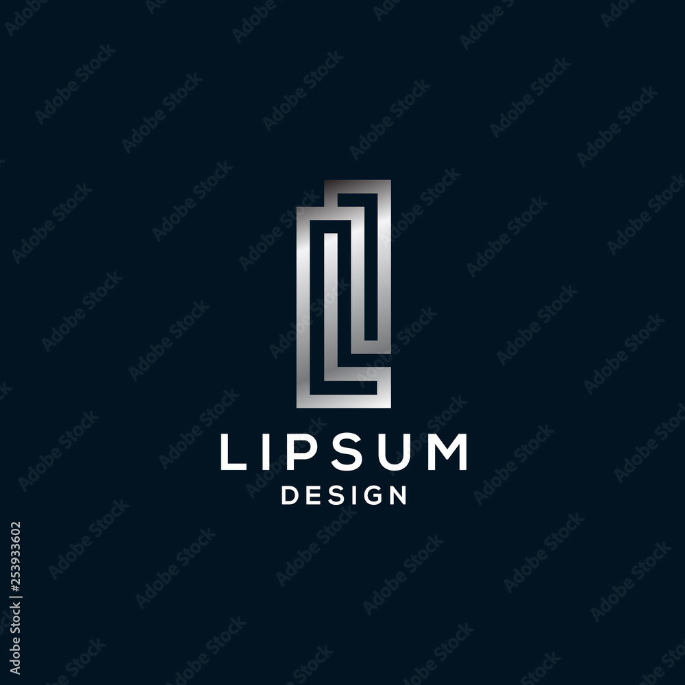 Metal alphabet I L or L I letter initial logo template Metal alphabet I L or L I letter initial logo template