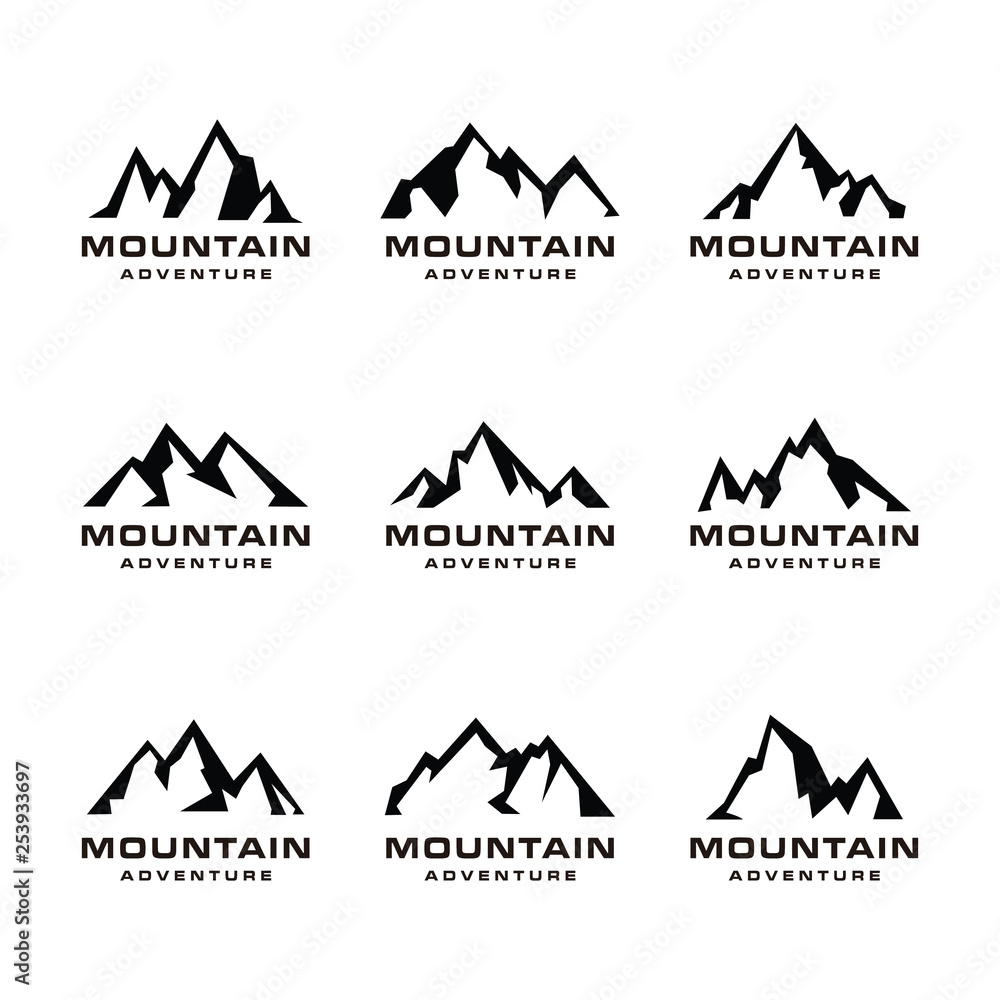Mountain Shapes Set For Logo Design. Mountain Shapes Set For Logo Design.