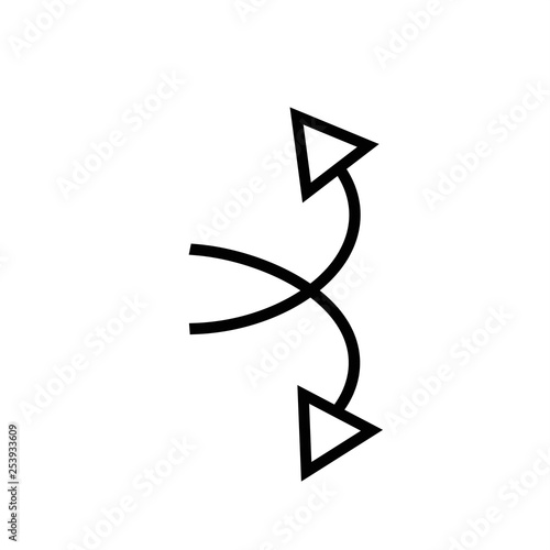 The intersecting arrows icon. Exchange and turn, cross symbol. Flat Vector illustration