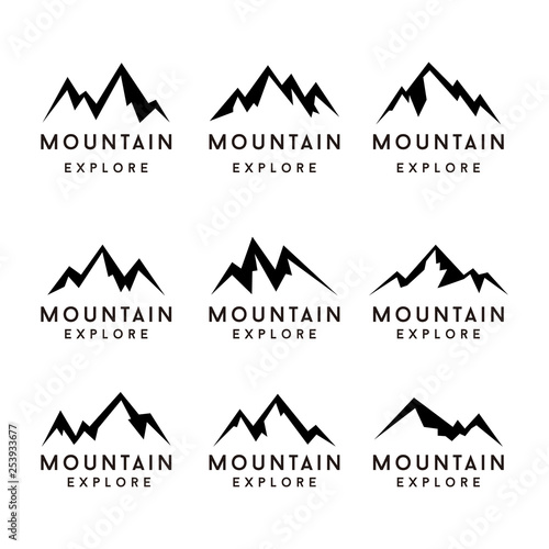 Mountain shapes icon set. Mountain vector collection. 