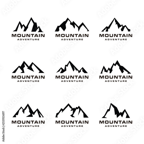 Mountain Shapes Set For Logo Design. 